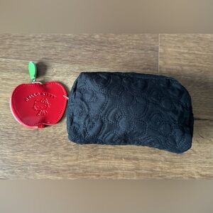 HELLO KITTY-NWOT Black Bow Quilted Cosmetics Bag with Bonus Coin Purse